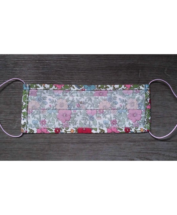 Cotton Floral Face Mask Breathable Thin Single Layer Handmade in UK green pink blue